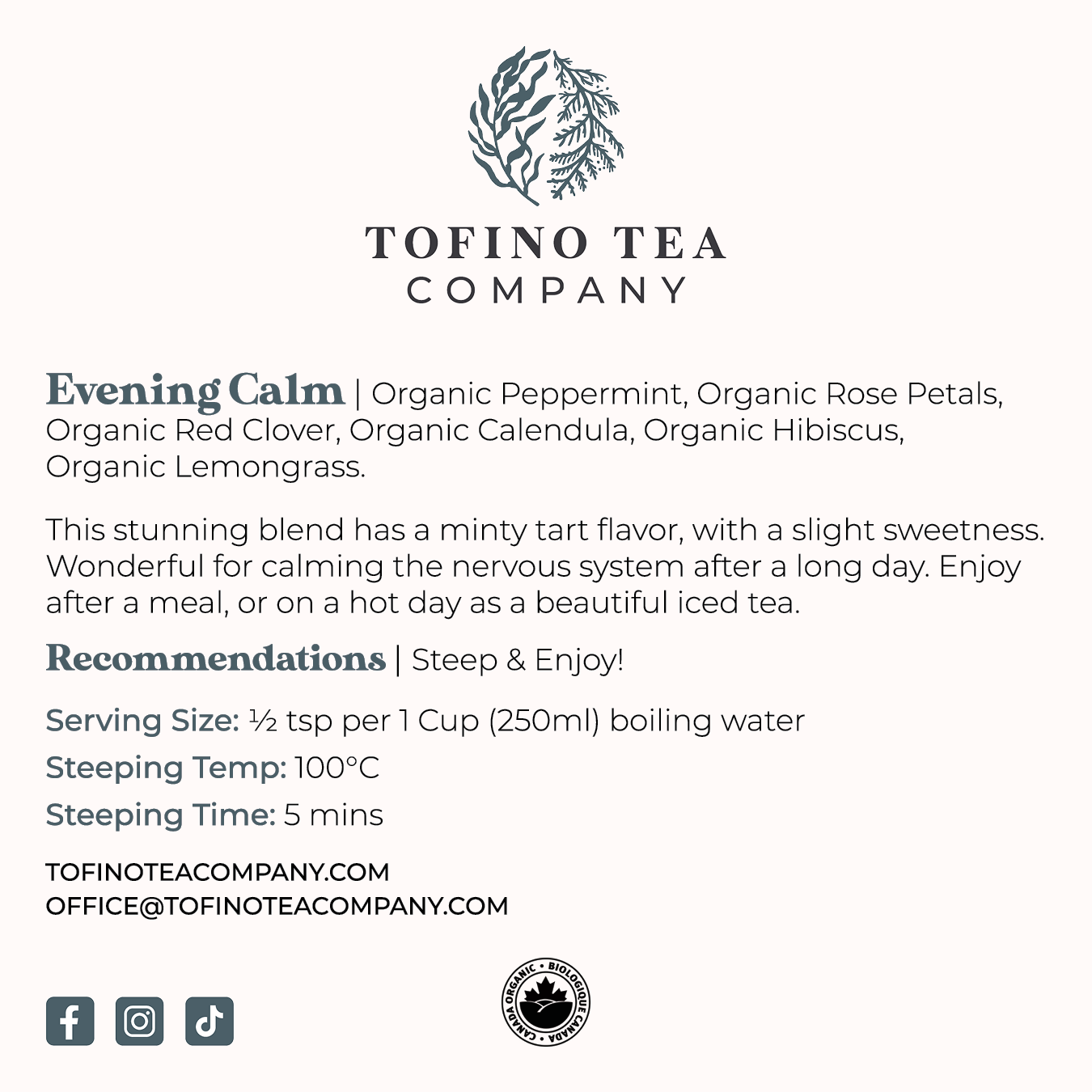 Evening Calm Loose Leaf Tea – Tofino Tea Company